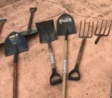 Garden shovels and forks