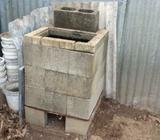 Concrete block incinerator