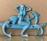 Cast Iron Mermaid Dolphin Hat Coat Hooks Hanger Key Holder