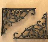 Pair of Cast Iron 24.5x20cm Bracket Rustic
