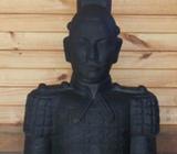 Solid Concrete Warrior Garden Statue Black