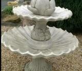 Lotus on 2 tier scallop fountain