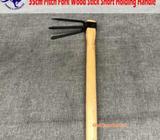 35cm Pitch Fork Head Flat Mattock Head Wood Stick Short Handle