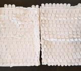 2 x white scalloped cushion covers