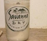 Cider bottle candle, used once