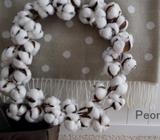 Cotton balls wreaths (43cm diameter)