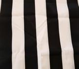 Smart black & white block stripe upholstery fabric