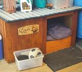 Wooden Dog Kennel with Tin Roof