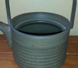 Vintage Style Ceramic Kettle with Metal Handle, no lid included