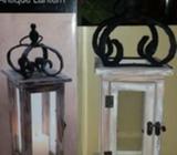 2 BRAND NEW Hanging Wooden and Metal White Wash Lanterns $55ono