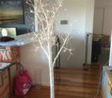 Modern look Xmas white tree with built in lights