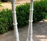 White timber candelabra x 2