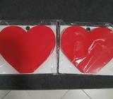 Two typo wooden hearts. New