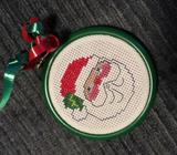 Counted Cross-stitch Santa Tree Decoration