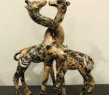 2 x Safari Patchwork Giraffe Statue