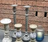 Assorted Candle stands and jar
