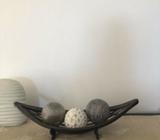 Beautiful wooden boat-shaped bowl