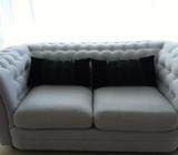 2 Long Filled Black Velvet Cushions