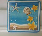 2 decorative tiles for a bathroom