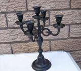 Five place metal candelabra