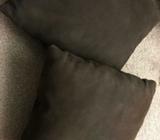 Cushions x 2 - brown suede material - 40cm x 40cm