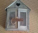 brand new PARLANE tin key holder house-shaped with loveheart