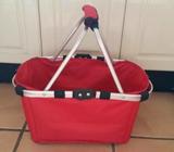 Red storage basket with handles new 37 x 27 x 18h