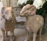 Pair of Terracotta Ram Sheep Statues