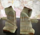 Alabaster bookends