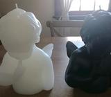 Giant 'Pitch & Ash 'Menacing Cupid' candles