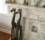 Decorative wooden statues of giraffe