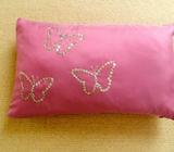 Decorative pink butterfly cushion