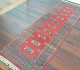 Red Bokhara runner. Wool. (240 x 80 cm)