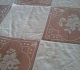 Cotton lace and linen tablecloth with serviettes