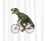 Cycling Tyrannosaurus Rex Shower Curtain Fabric