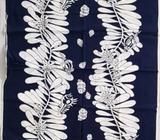 Fabulous 1960/1970s Fabric or Sarong. Navy & White