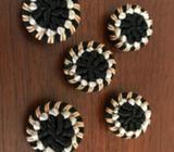 Quality new 5 buttons - black natural white textured