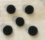 5 x unique sewing buttons - black bauble design