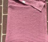 100% COTTON PINK THERMAL BLANKET 180x230cm honeycomb patter