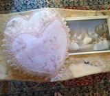 Retro Ballet Print & 2 Ballet Loveheart Cushions