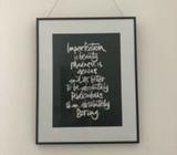 Inspirational frames - 2 quote artworks framed