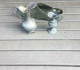 brass mini vases x2