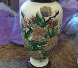 Handmade Large Ceramic Vase with Sand Flower Embellishment