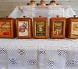 KITCHEN DECOR 5 PINE CADDYS