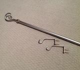 125cm curtain rod with fancy ends and brackets in brushed silver