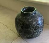 SOLID STONE GRANIT VASE (very heavy) 20cm wide x 22cm high