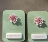 Pretty bathroom & toilet signs