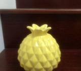 Yellow ceramic pineapple ornament vase