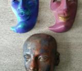 Decorative moon masks and clay face