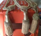 Three shabby chic decorative golden tassles